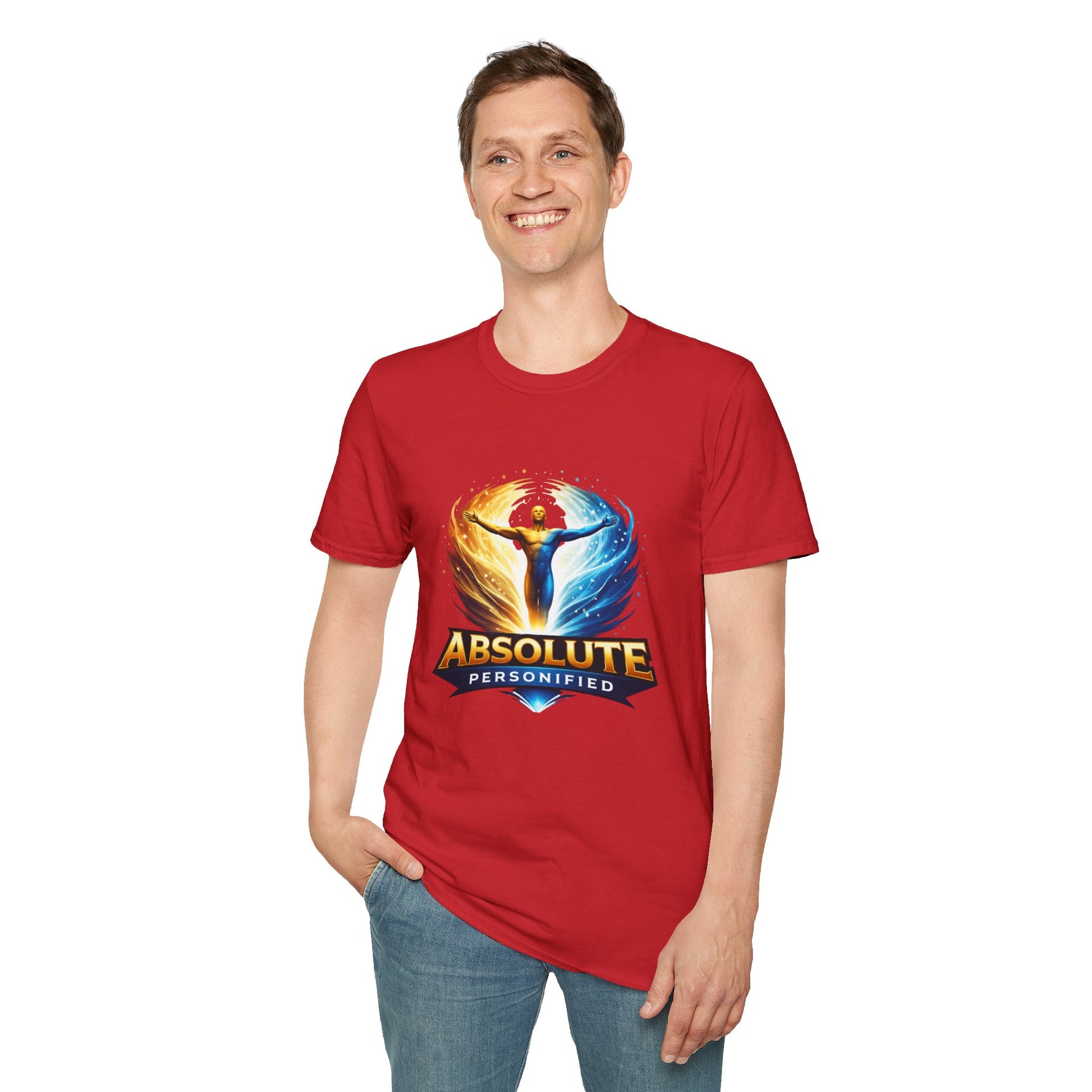 White Absolute Personified T-Shirt by Printify featuring a minimalist graphic and comfortable cotton fabric.