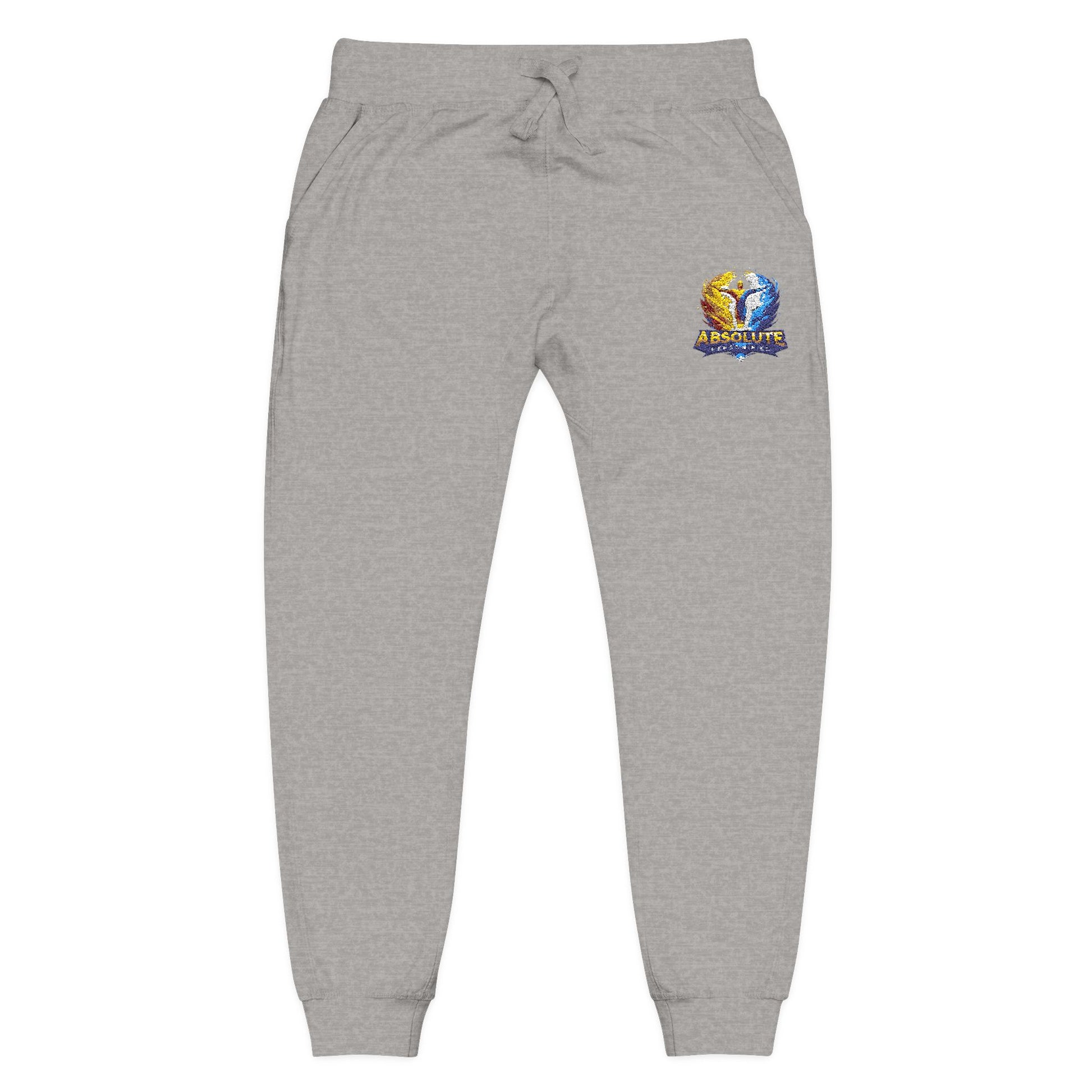 Embroidered Printify 'Absolute Personified' sweatpants with detailed stitching and casual fit, made of soft fabric.