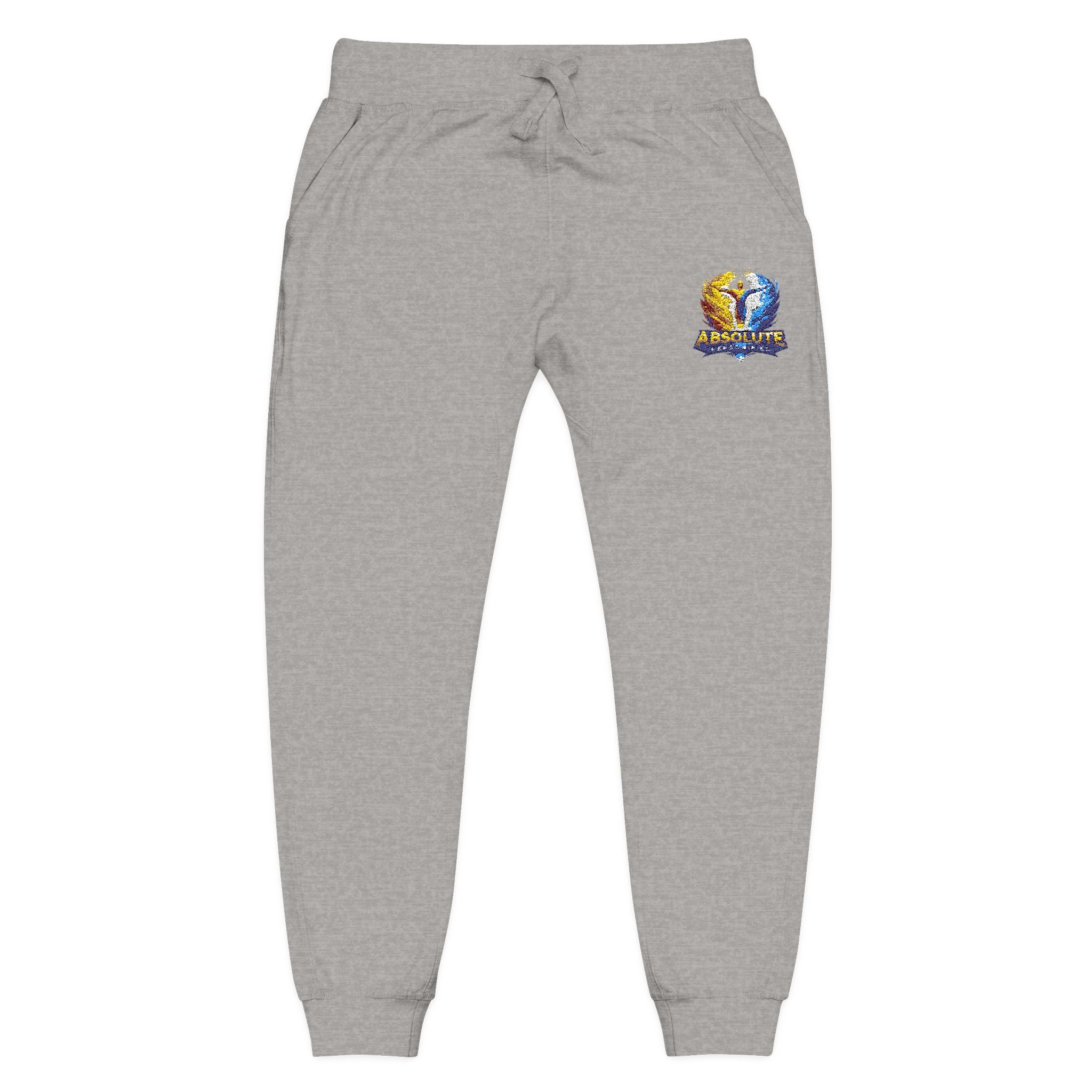 Embroidered Printify 'Absolute Personified' sweatpants with detailed stitching and casual fit, made of soft fabric.