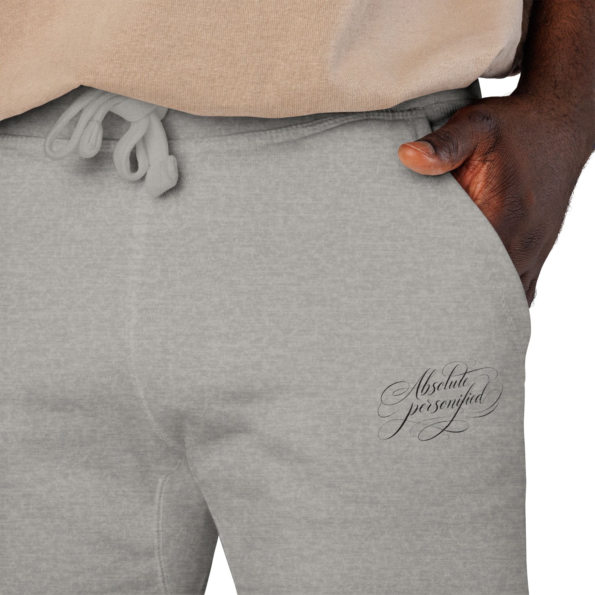 Embroidered "Absolute Personified" printed sweatpants from Printify, casual trousers with scripted design and comfortable fit.