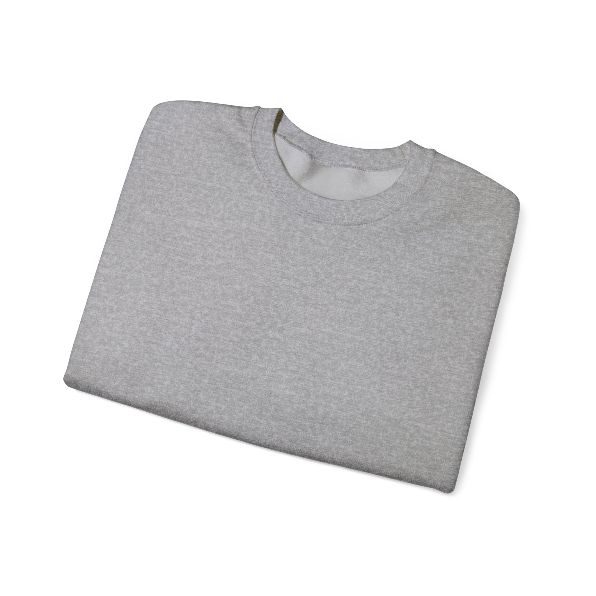 Printify Absolute Personified Vertical Text Sweatshirt displayed on a model, featuring bold vertical lettering on a casual sweatshirt.