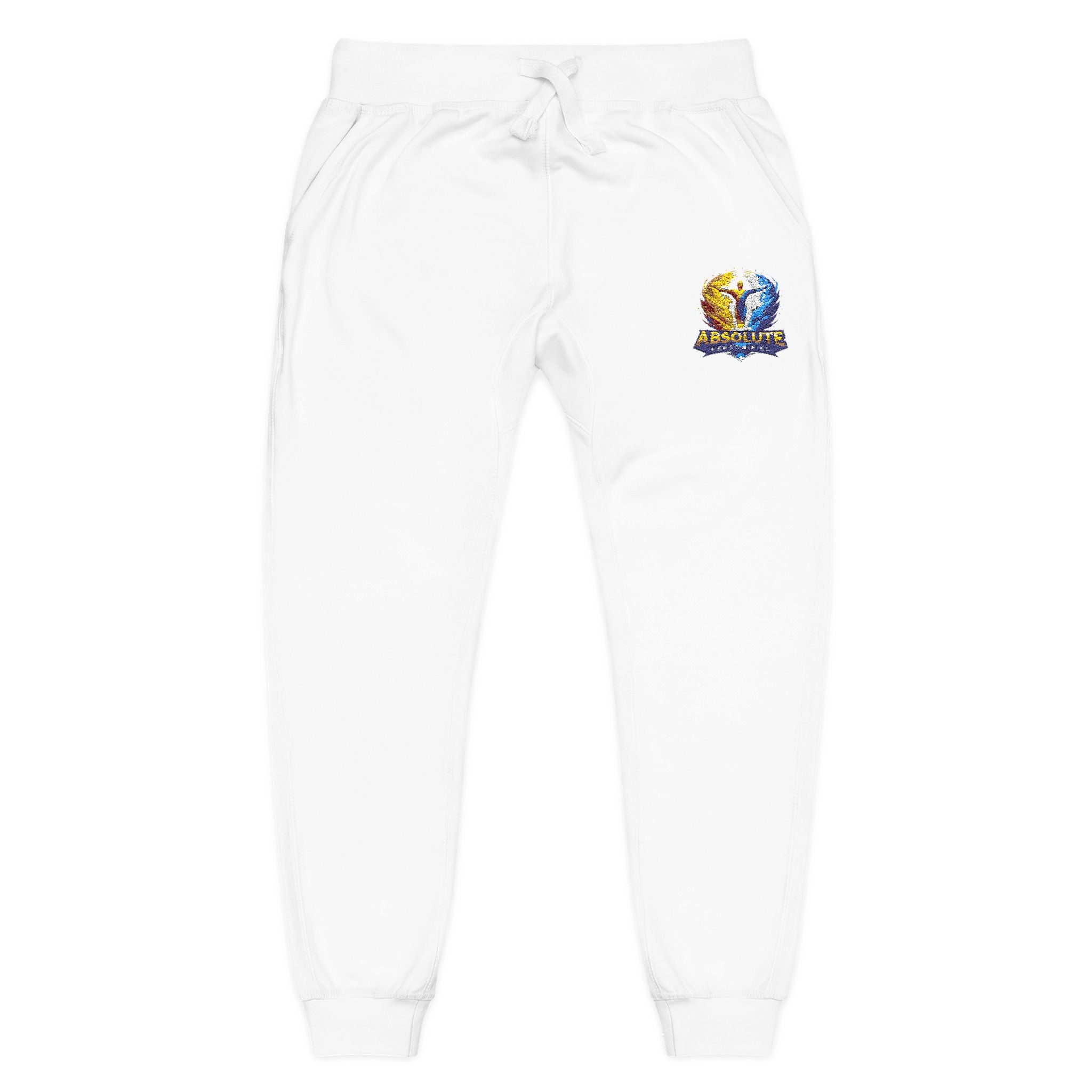 Embroidered 'Absolute Personified' Printify sweatpants with detailed stitching and comfortable fit, casual trousers for everyday wear.