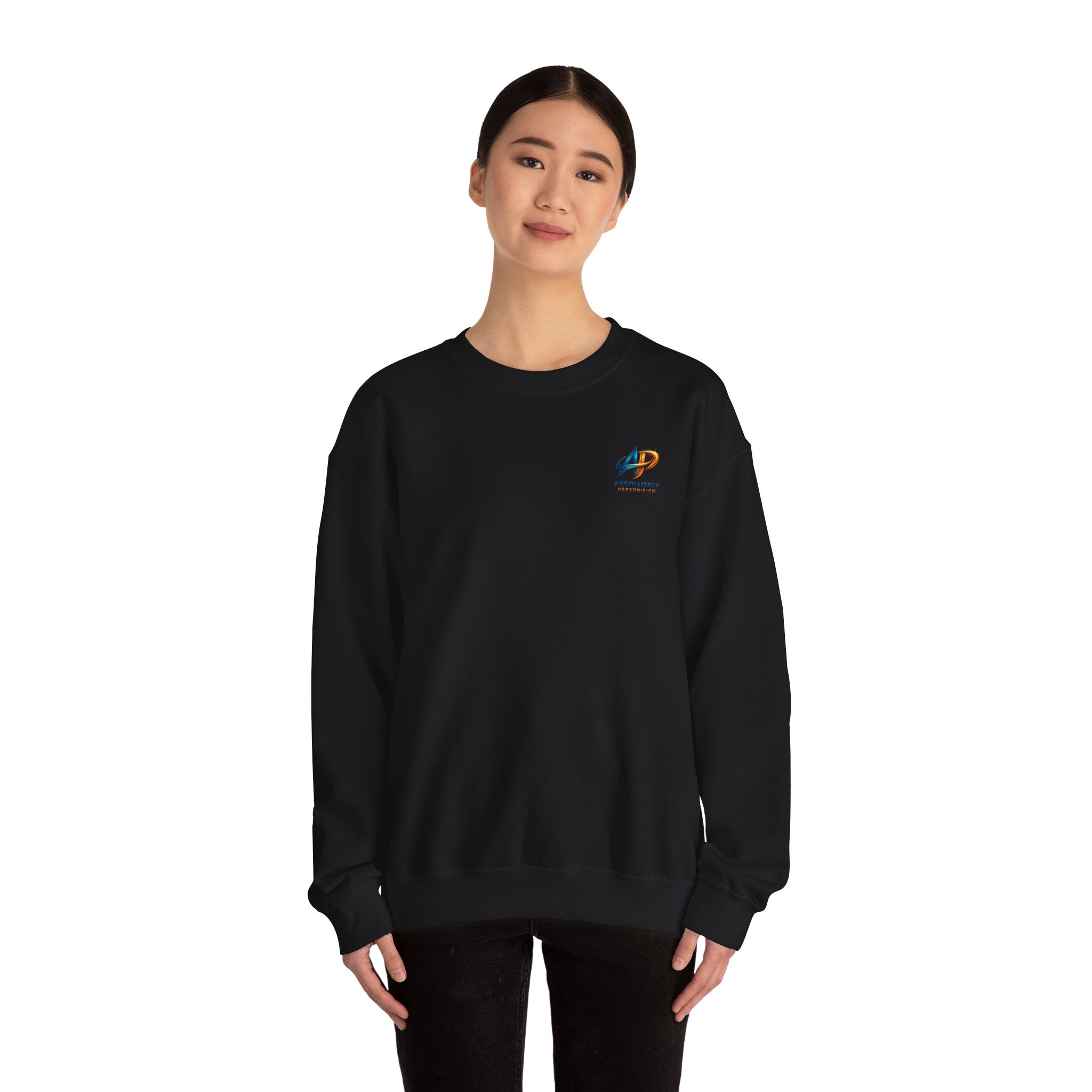 Printify crewneck sweatshirt in soft fabric with a classic fit, shown in a close-up view highlighting the material and stitching.