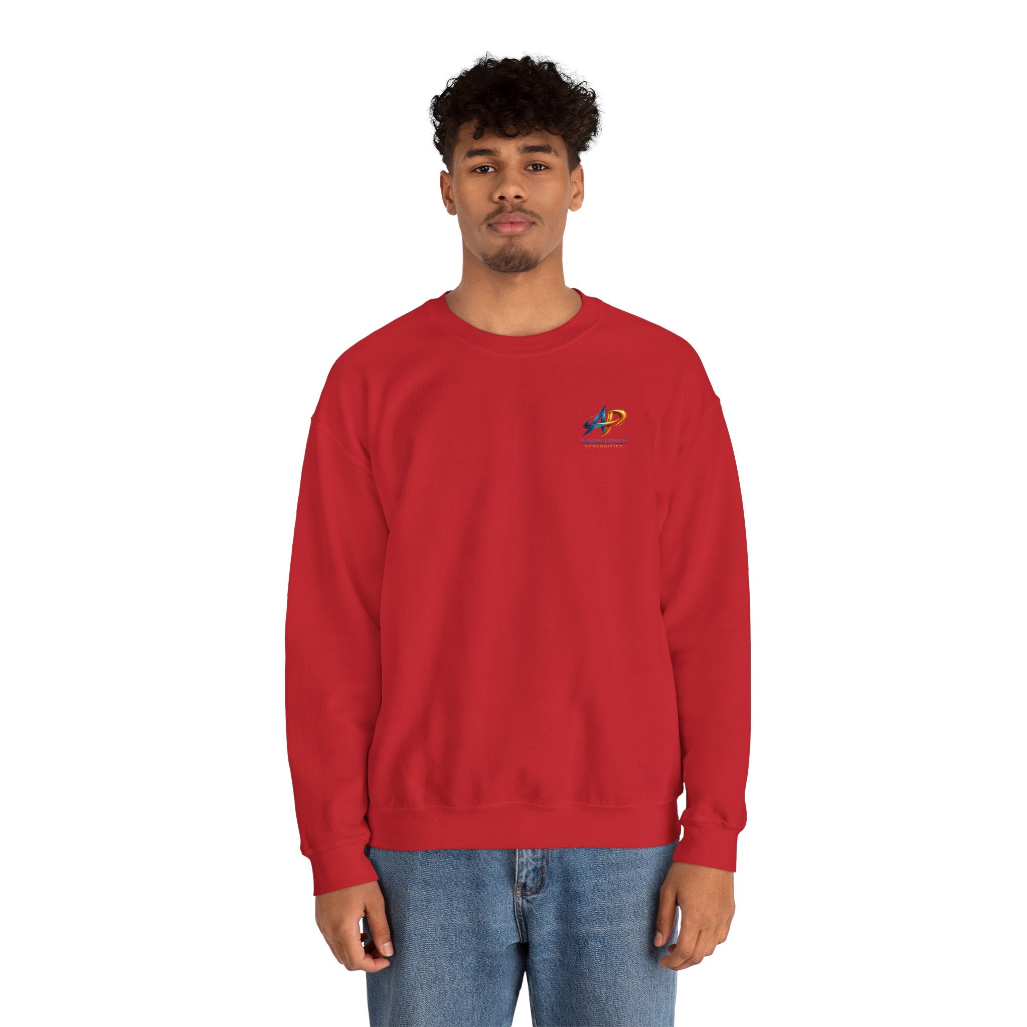 Printify crewneck sweatshirt featuring a comfortable, casual design with a ribbed collar and long sleeves, shown on a plain background.