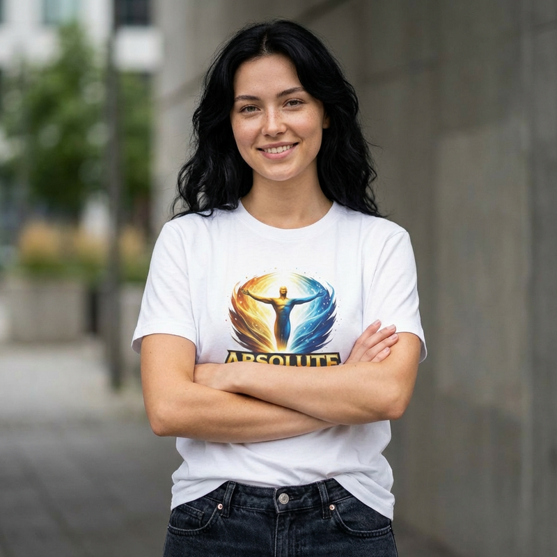 Printify Absolute Personified T-Shirt featuring a graphic print on a casual cotton T-shirt for men and women.