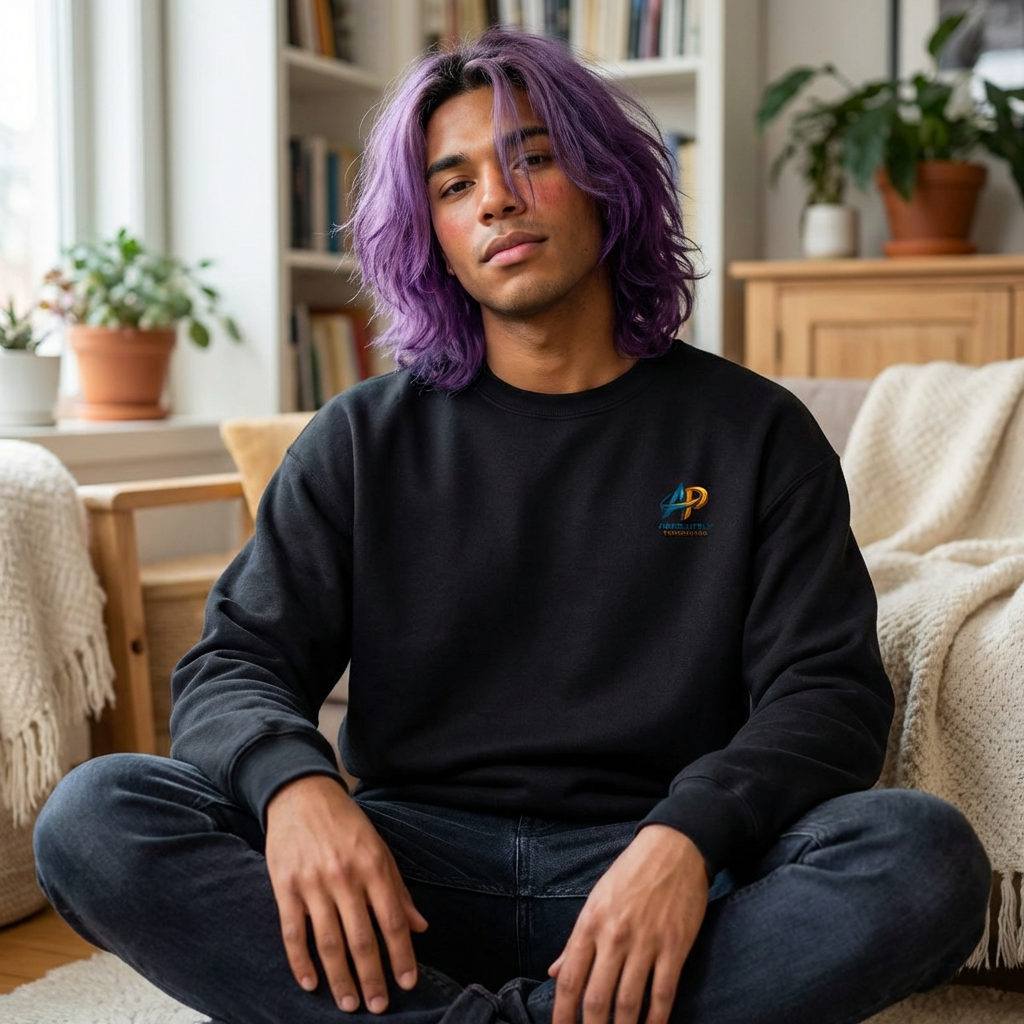 Printify crewneck sweatshirt with a soft fabric texture and classic fit, shown in a neutral color.