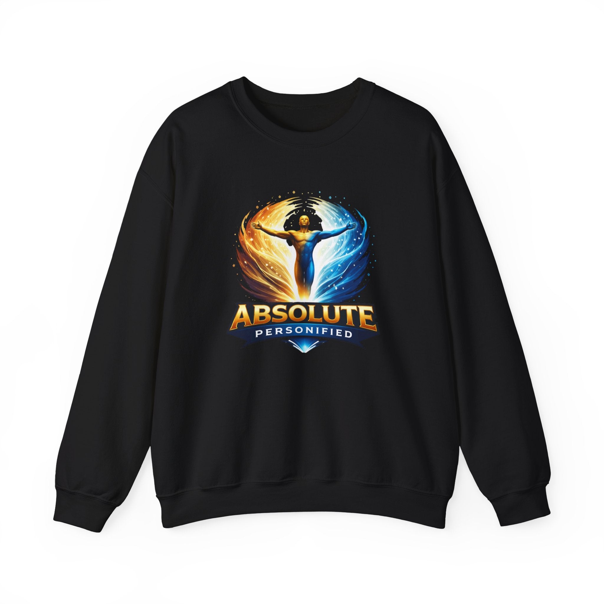 Printify Absolute Personified crewneck sweatshirt, soft fabric with printed design, front view showing fit and style.