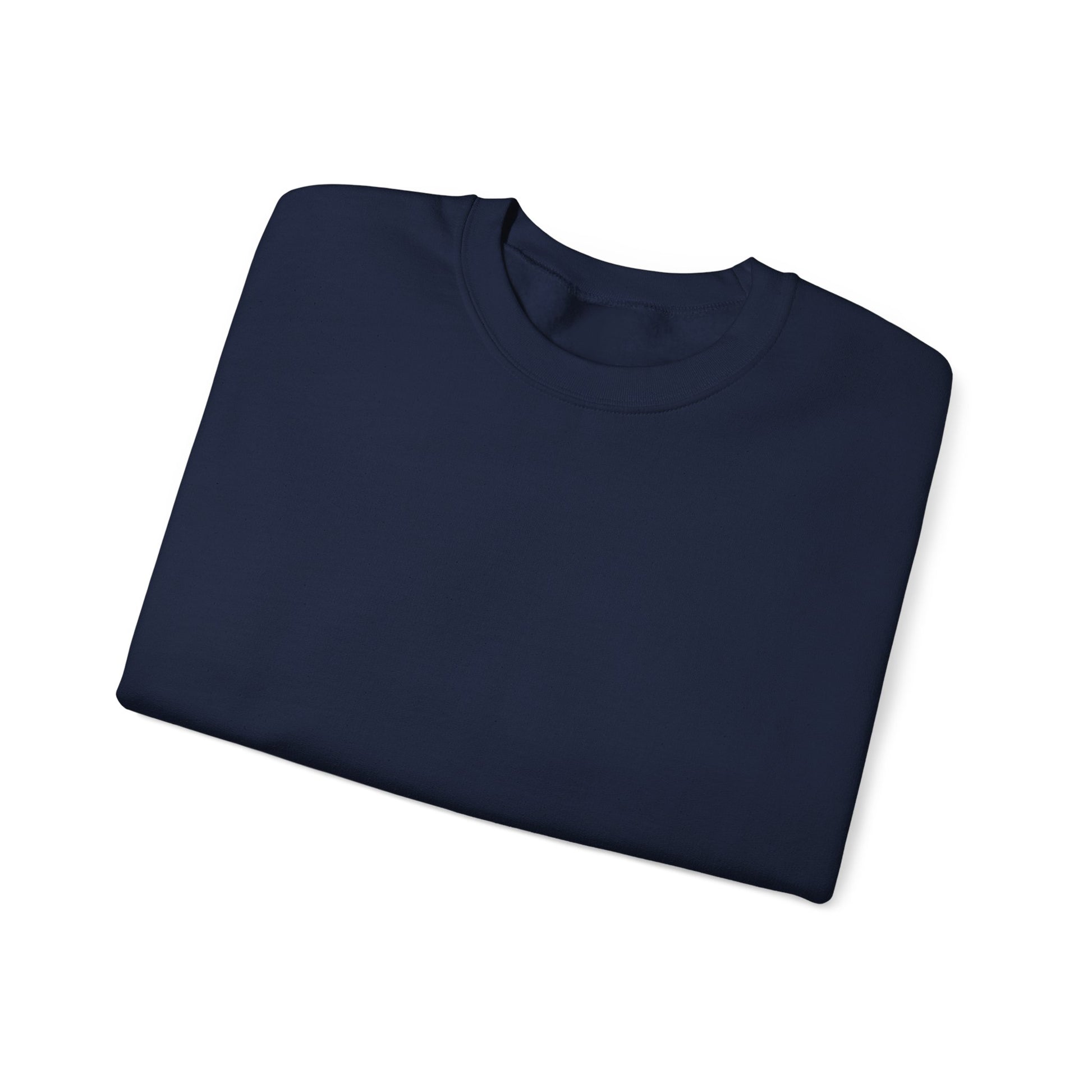 Printify Absolute Personified Vertical Text Sweatshirt, cozy black sweatshirt with bold vertical lettering, front view.