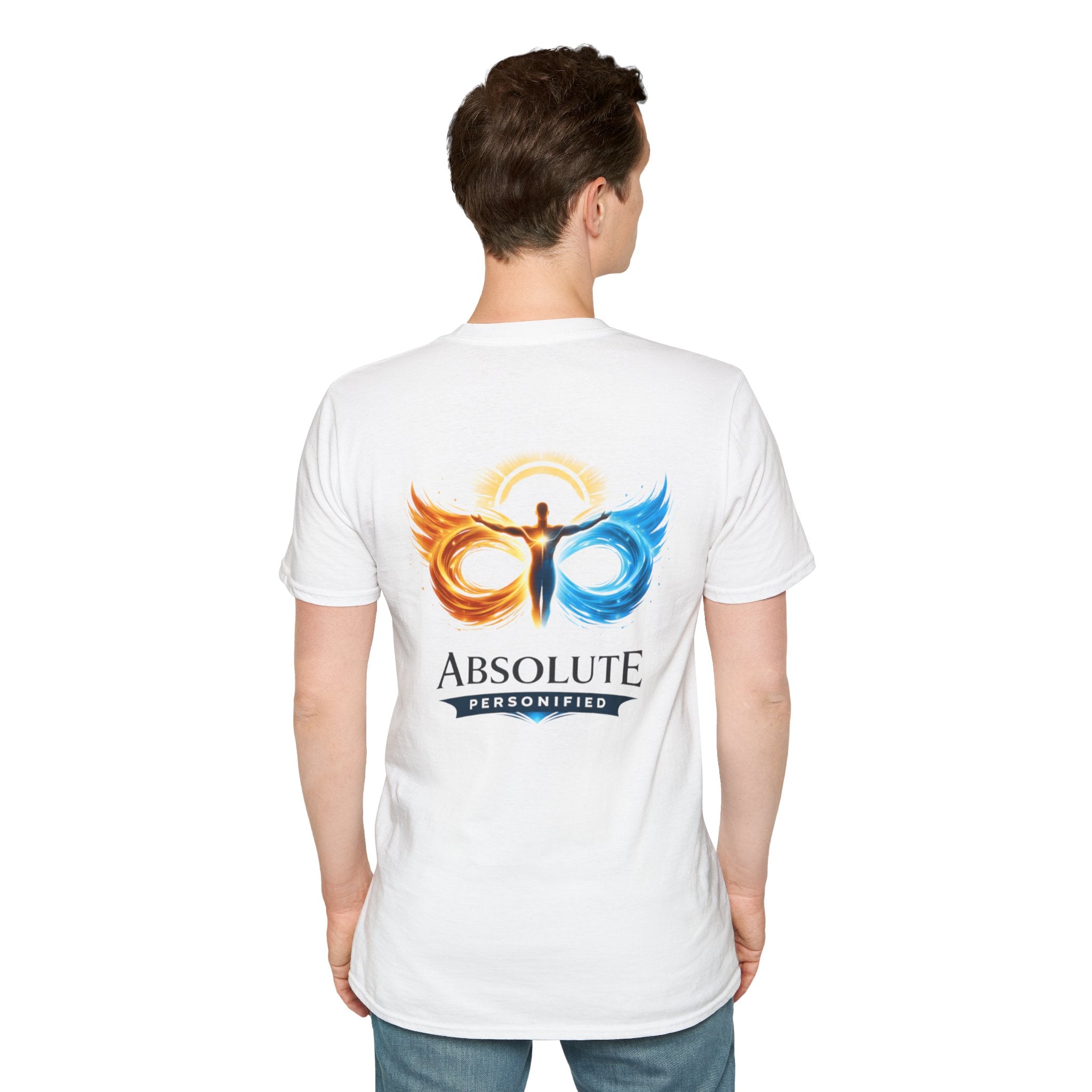 Printify Absolute T-Shirt displayed flat, featuring a classic crew neck, short sleeves, and a clean design on soft fabric.