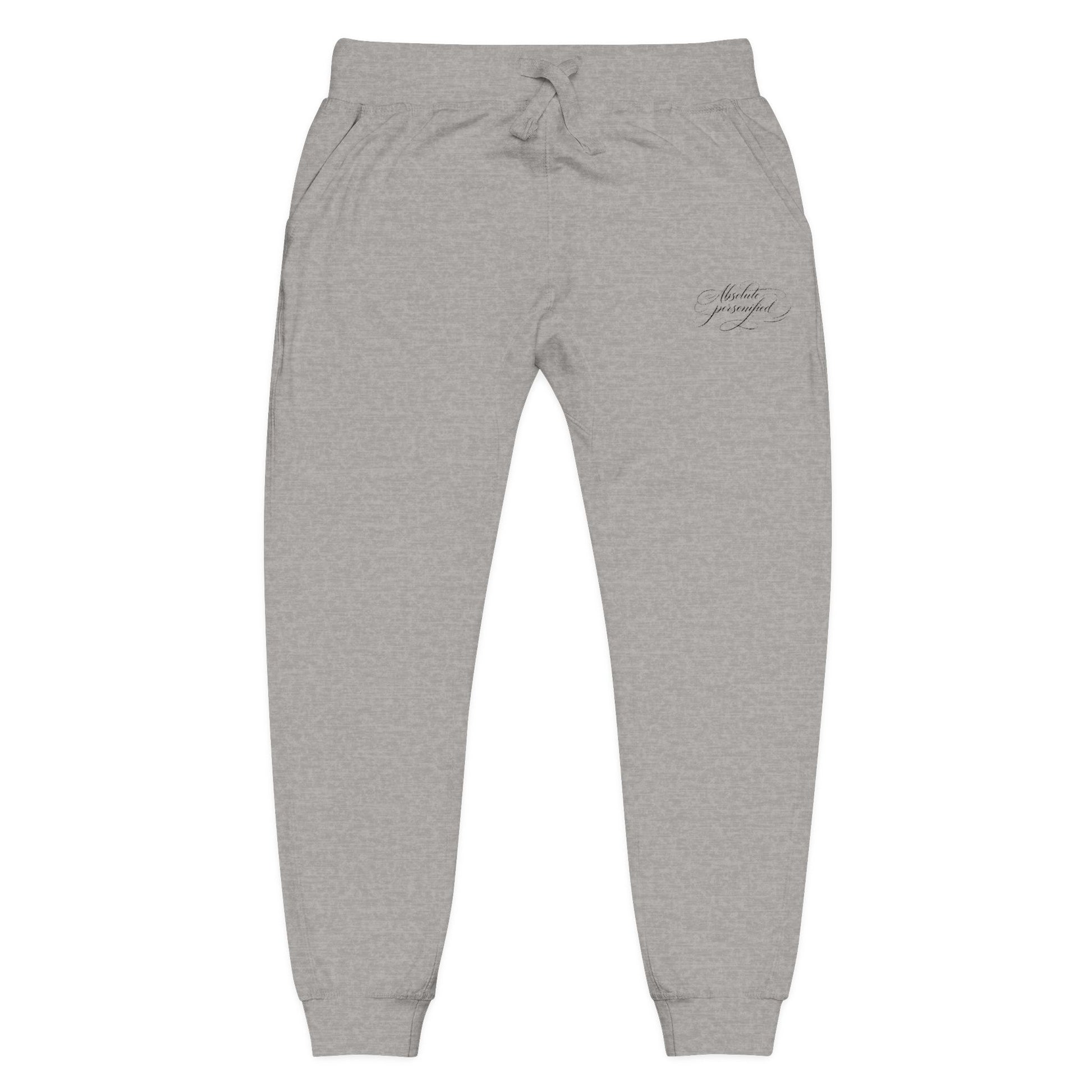 Embroidered scripted "Absolute Personified" sweatpants by Printify featuring casual, comfortable trousers with detailed embroidery.