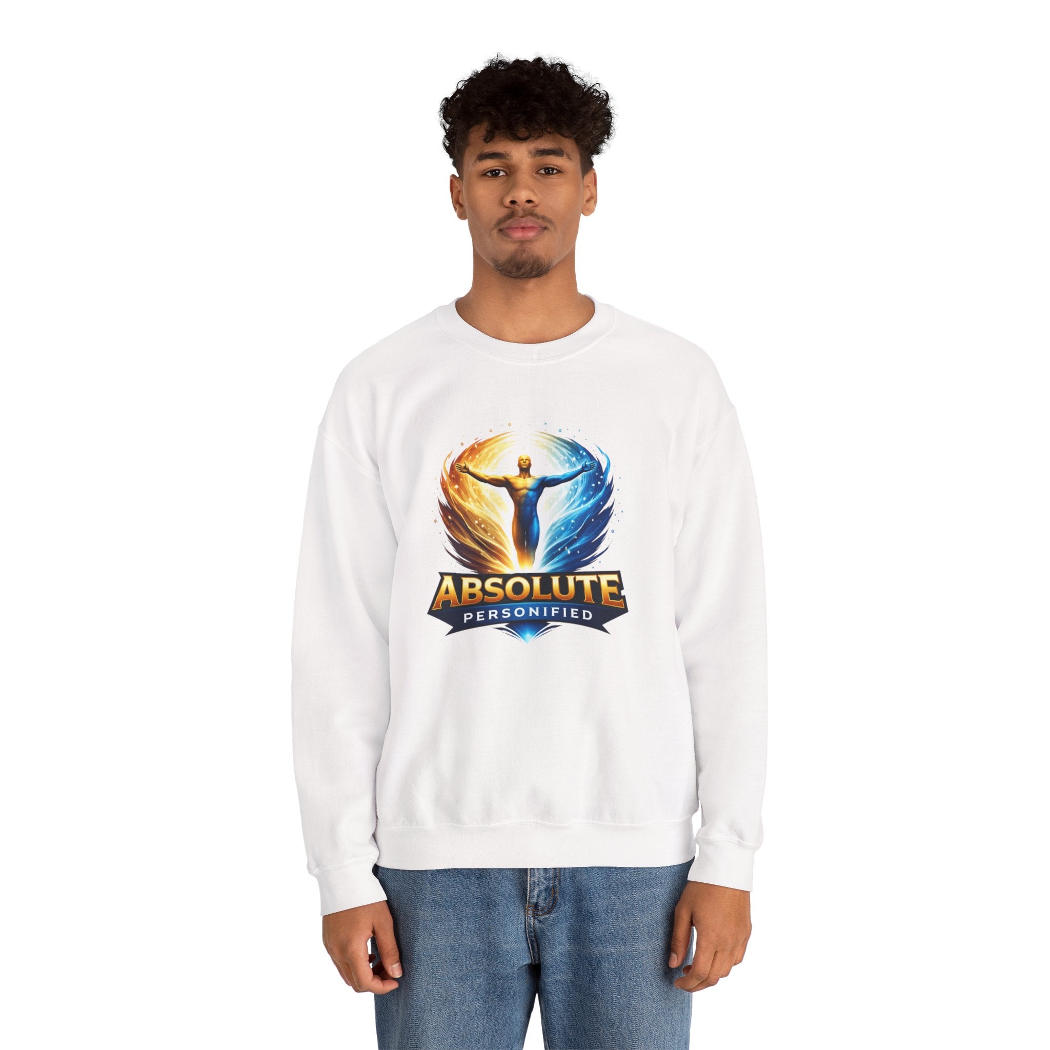 Printify Absolute Personified crewneck sweatshirt showing a comfortable, stylish design on soft fabric.
