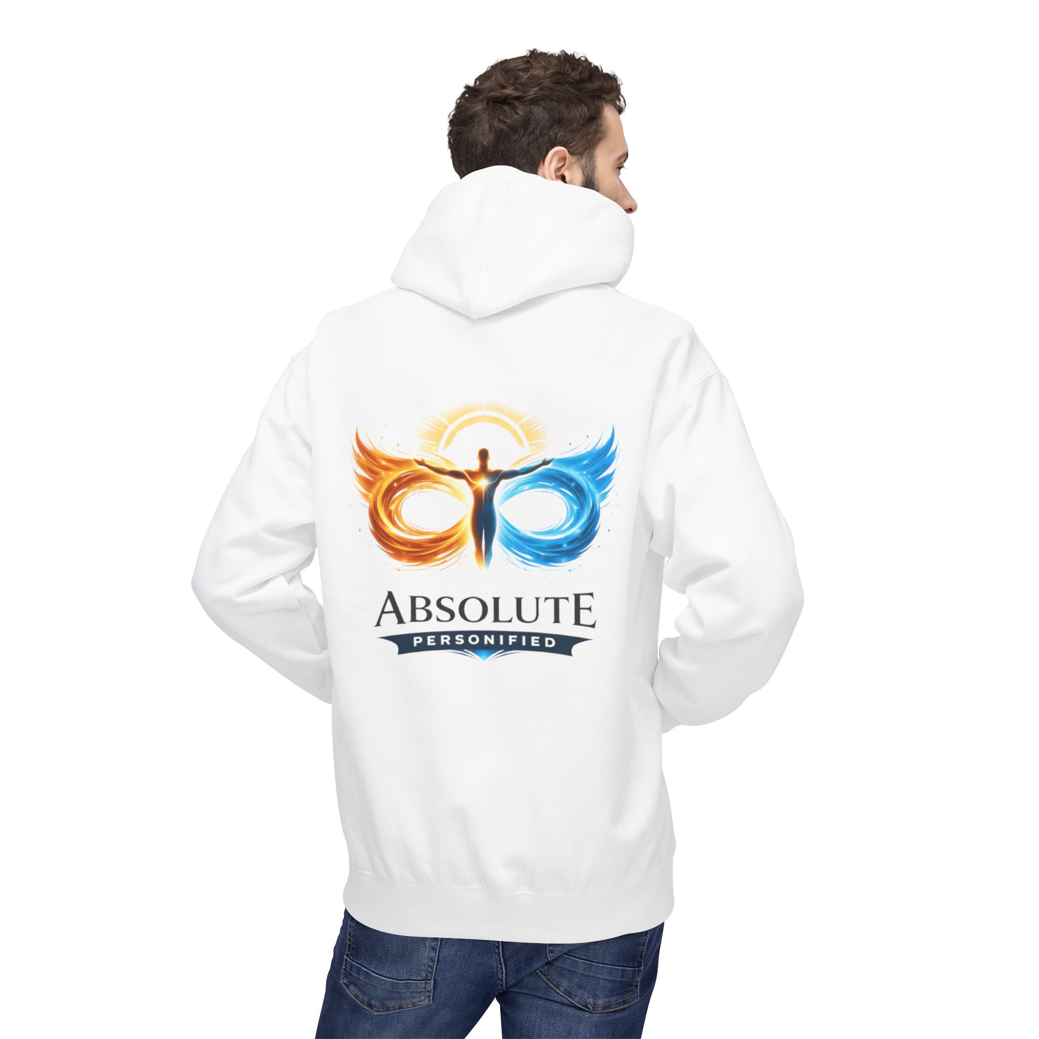 Printify oversized hoodie in soft fabric, featuring a relaxed fit and casual style, displayed on a hanger against a plain background.
