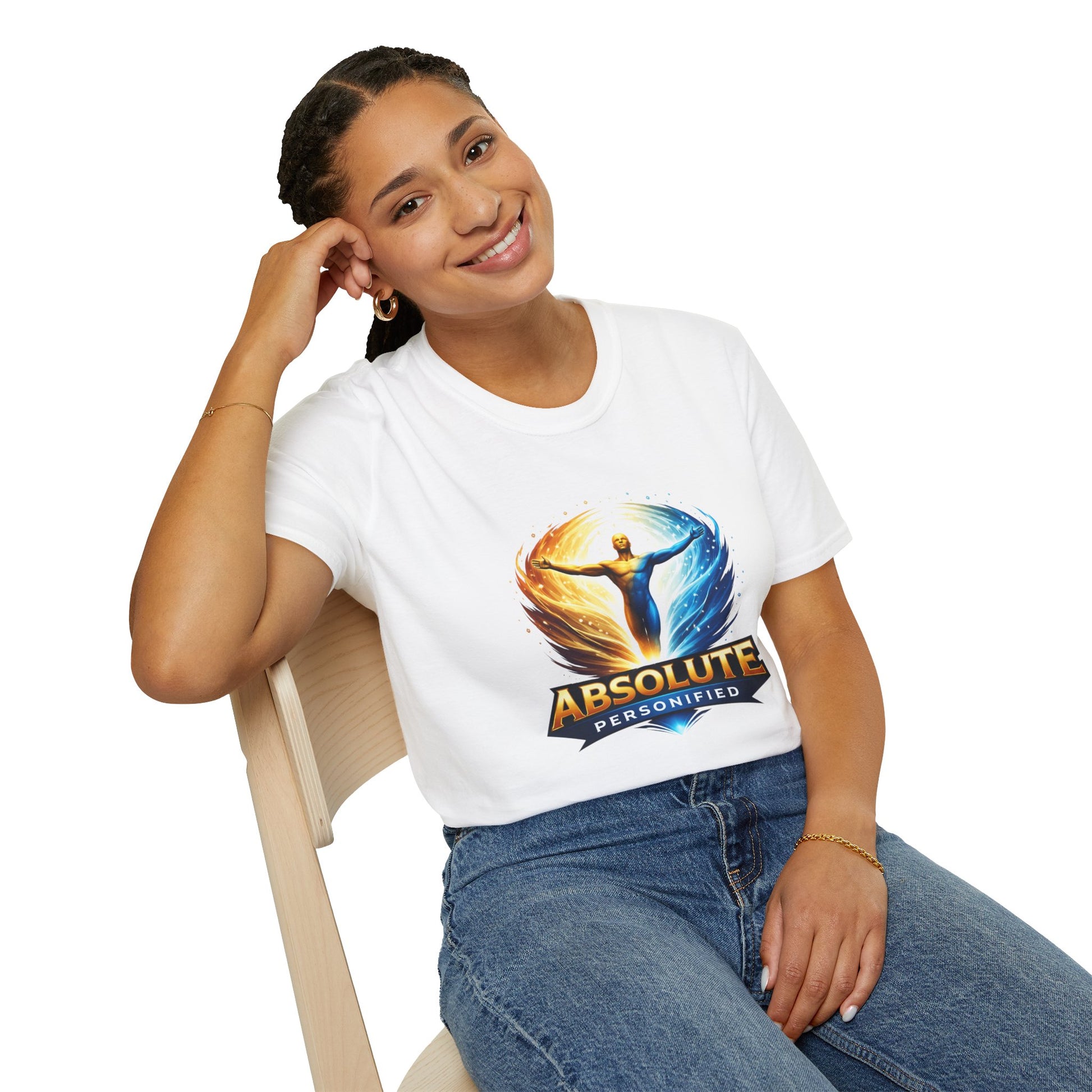 Printify Absolute Personified T-Shirt featuring a sleek design, displayed on a neutral background with visible fabric texture.